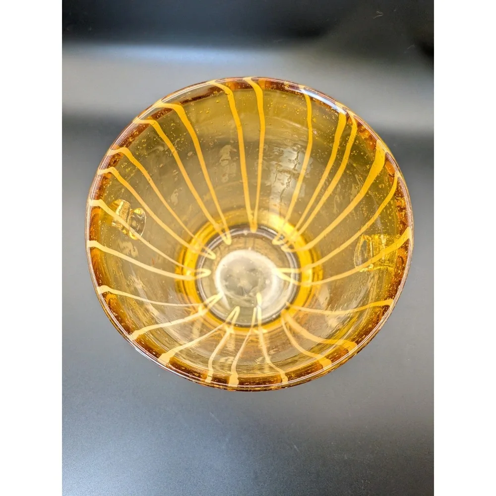 MCM Venini for Disaronno Amber and White Fused Glass Ice Bucket Murano